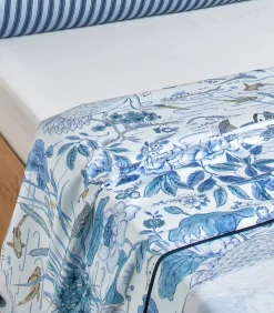 WATER GARDEN Bleu - Laken Satijn katoen