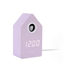 Wekker Cuckoo Led - Paars - 9x9x15.8cm