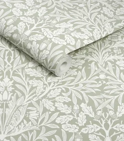 William Morris at Home Vliesbehang - Acorn Sage - 1000x52