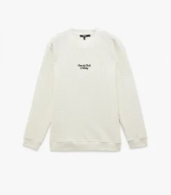 Wit Gestructureerd Sweatshirt Lange Mouwen