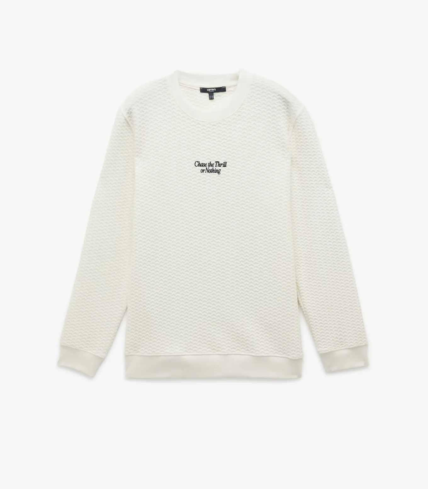 Wit Gestructureerd Sweatshirt Lange Mouwen