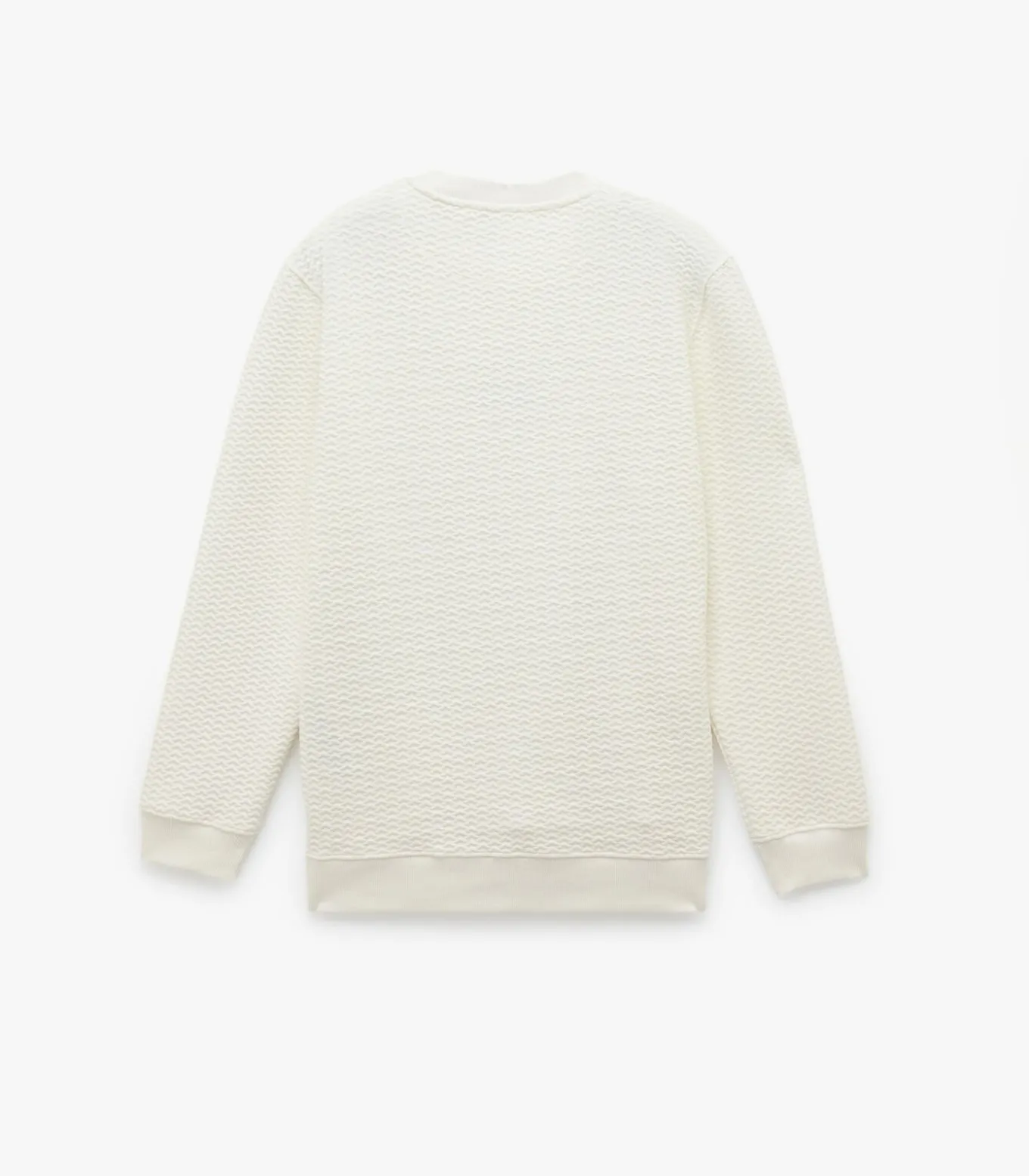 Wit Gestructureerd Sweatshirt Lange Mouwen