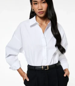 Witte Katoenen Blouse Lange Mouwen