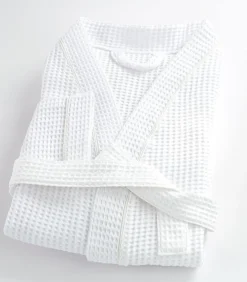 Witte katoenen honingraatbadjas 3xl