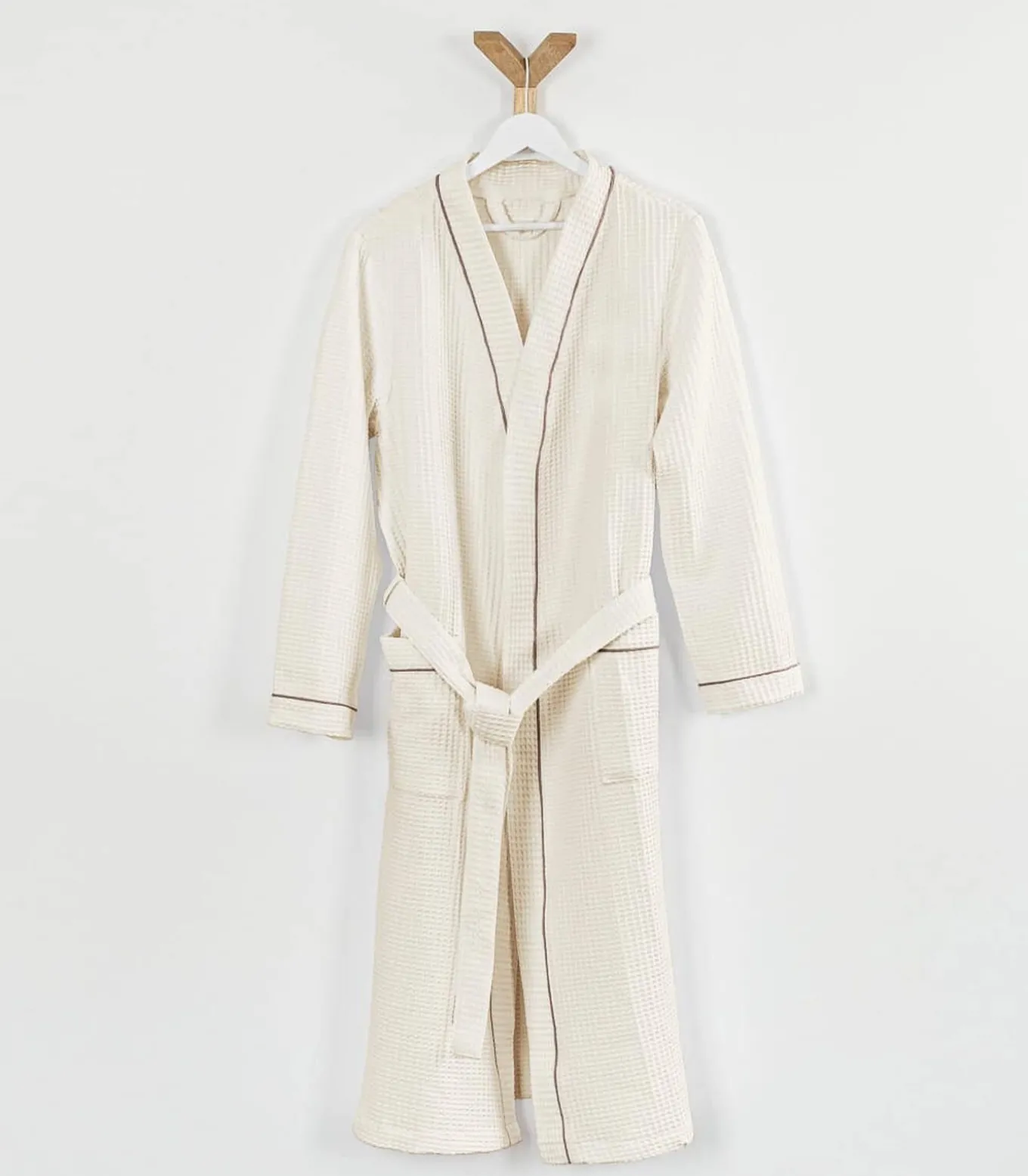 Witte katoenen honingraatbadjas 3xl