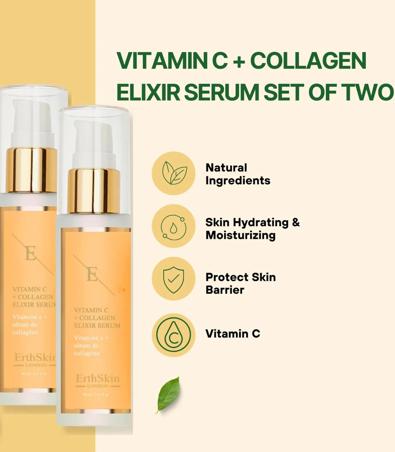 2xVITAMINE C + COLLAGEEN ELIXIR SERUM