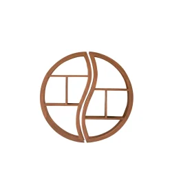 Ying Yang - Wandplank van massief teakhout