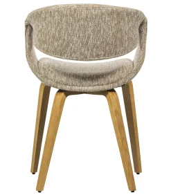 Yossi Eetkamerstoelen Met Houten Naturel Poot - Zand - Set van 6