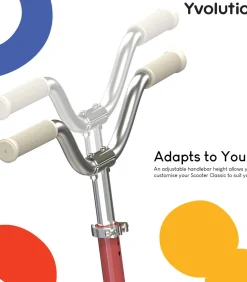 Yvolution step Classic Scooter rood verstelbaar en stevig