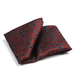 Zijde Pochet Paisley Bordeaux