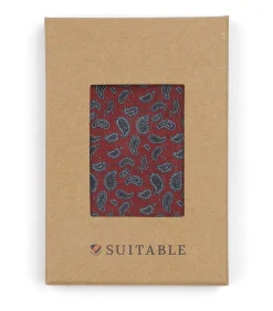 Zijde Pochet Paisley Bordeaux