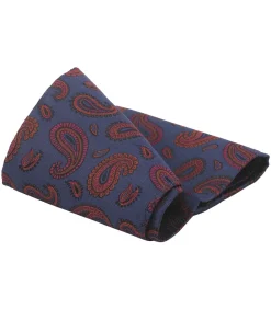 Zijde Pochet Paisley Navy