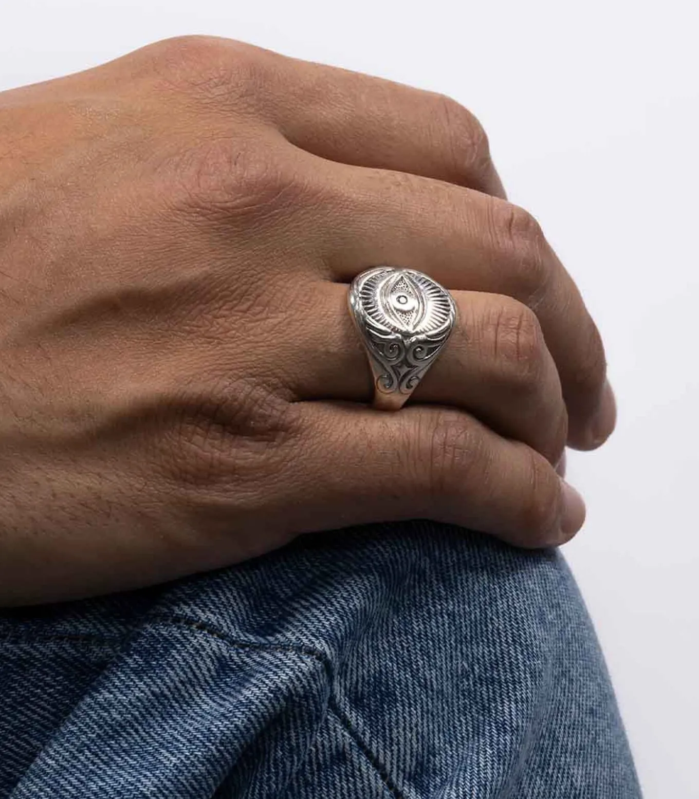 Zilveren ring voor mannen "Idaïa"
