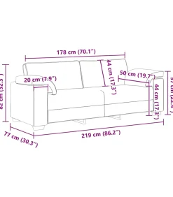 3-zitsbank 178 cm fluweel donkergrijs