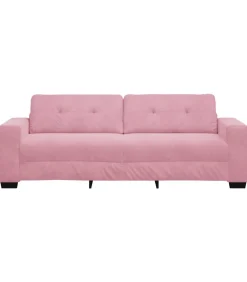 3-zitsbank roze 180 cm fluweel