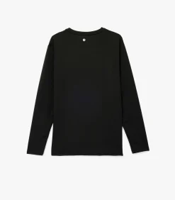 Zwart Lang Mouwloos Bedrukt T-shirt