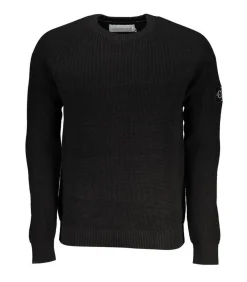 Zwart Rib-Katoen Trui Met Logo