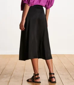 zwart satijnen formele rok