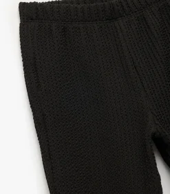 Zwarte Kinderbroek Flared Gestructureerd