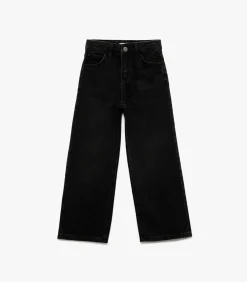 Zwarte Meisjes Spijkerbroek Brede Pijpen Katoen