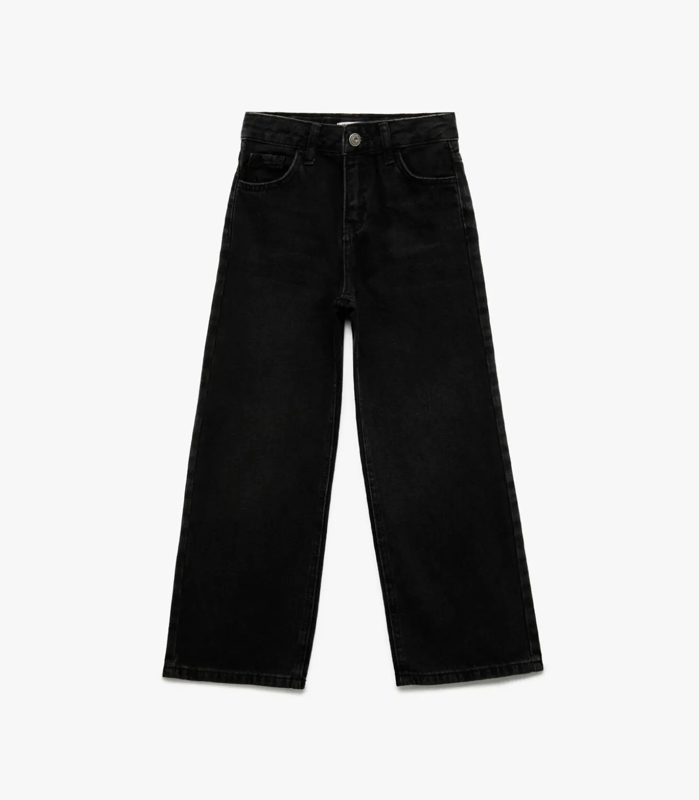 Zwarte Meisjes Spijkerbroek Brede Pijpen Katoen