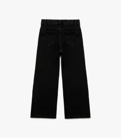 Zwarte Meisjes Spijkerbroek Brede Pijpen Katoen