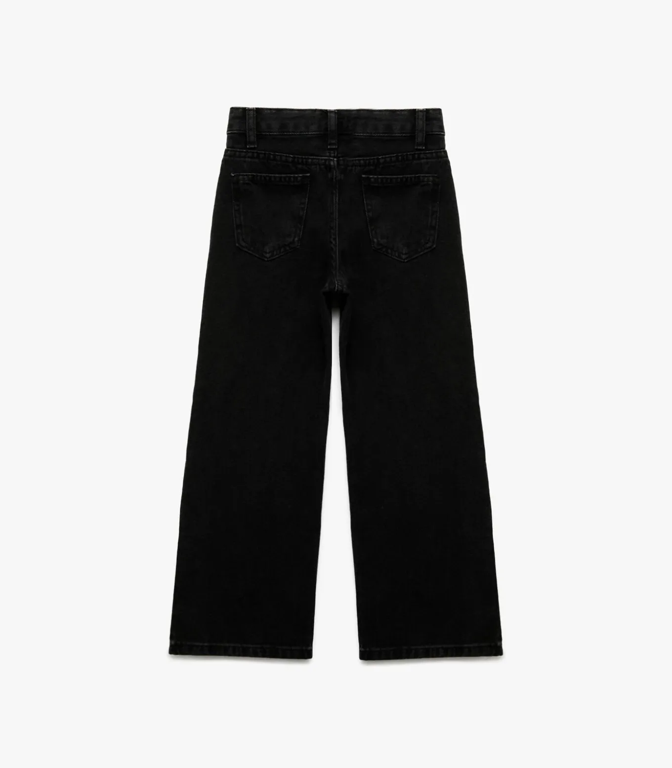 Zwarte Meisjes Spijkerbroek Brede Pijpen Katoen