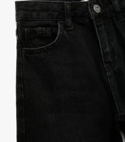 Zwarte Meisjes Spijkerbroek Brede Pijpen Katoen