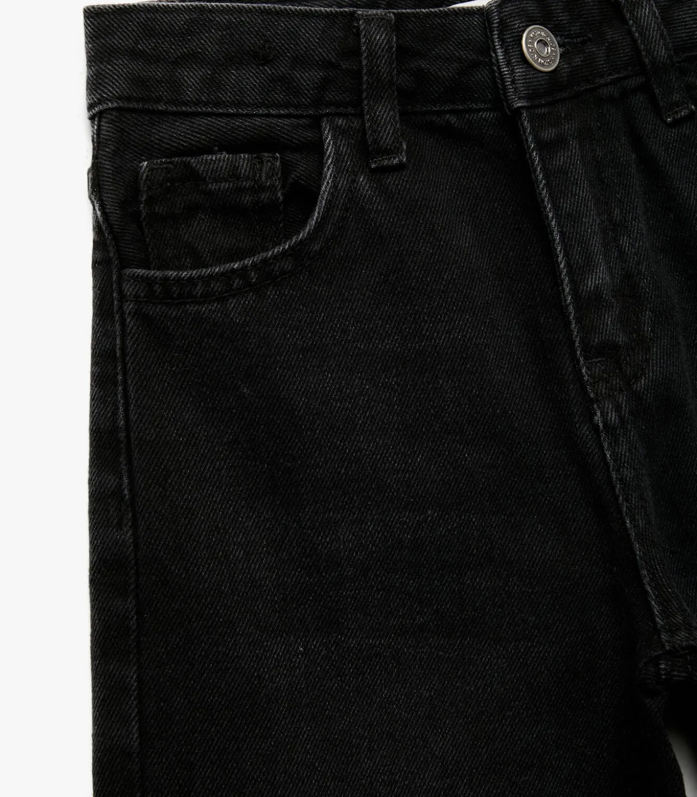 Zwarte Meisjes Spijkerbroek Brede Pijpen Katoen