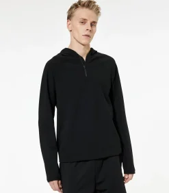 Zwarte Sport Hoodie Lange Mouwen